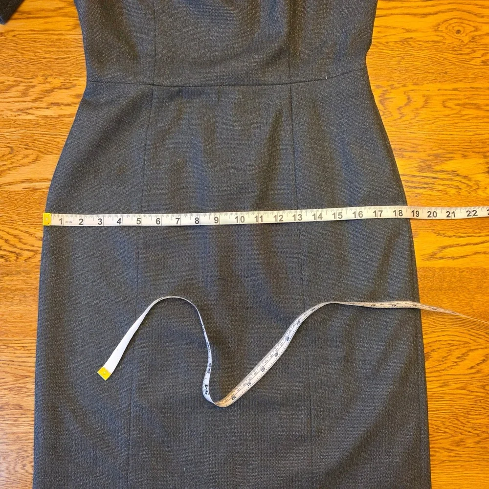 Antonio Melani 4 Womens Grey Cowl Neck Short Sleeve Work Dress Button Cuffs - Picture 15 of 15